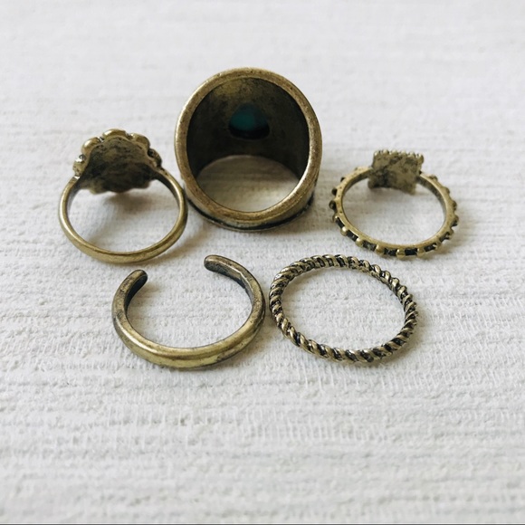 Boho Gypsy Midi Ring Set Gold - Picture 4 of 4